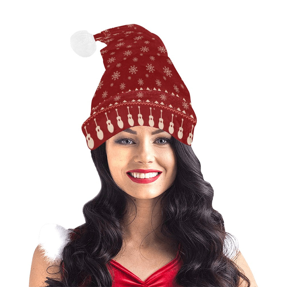 Guitar Red Christmas Santa Hat