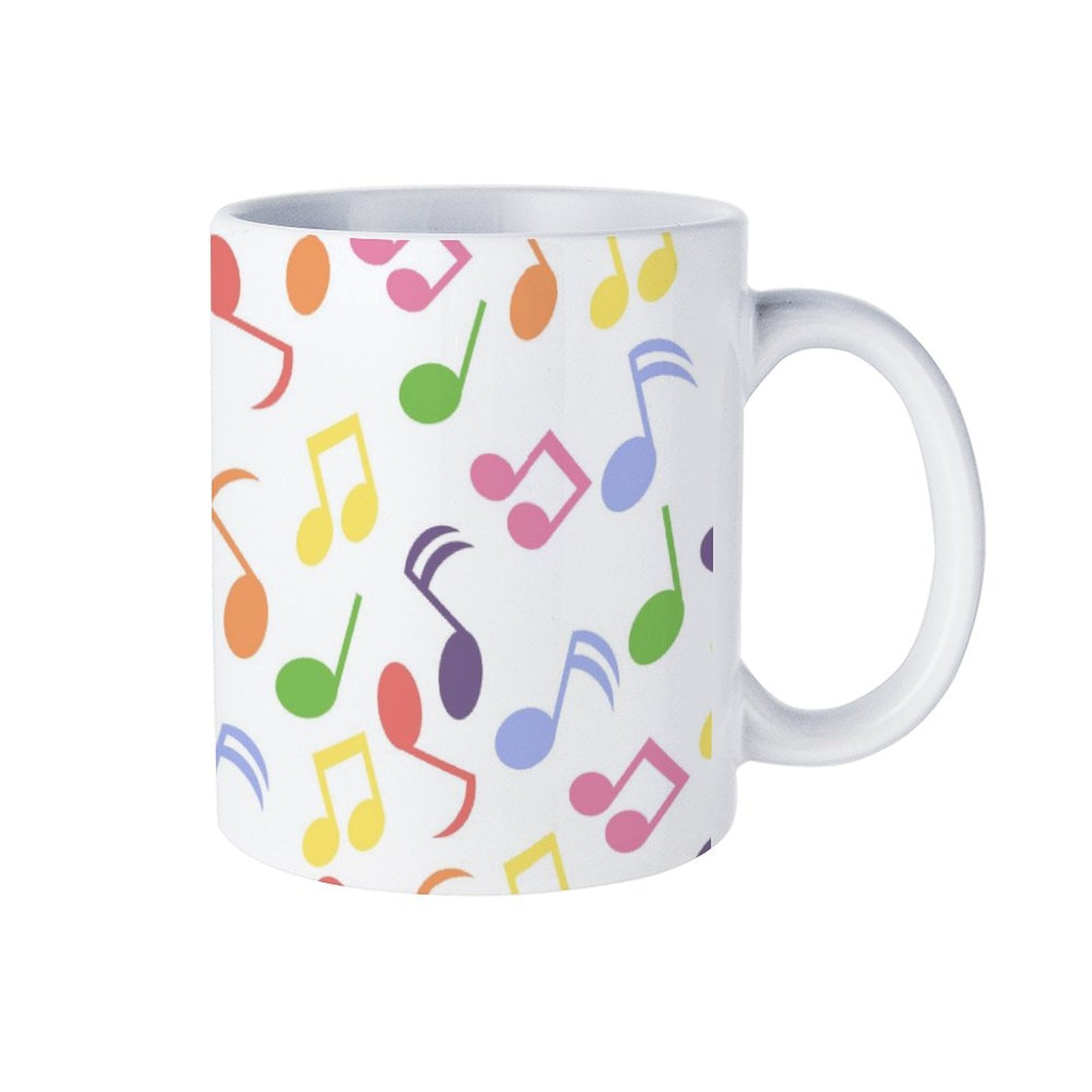 Colorful Music Notes White Mug