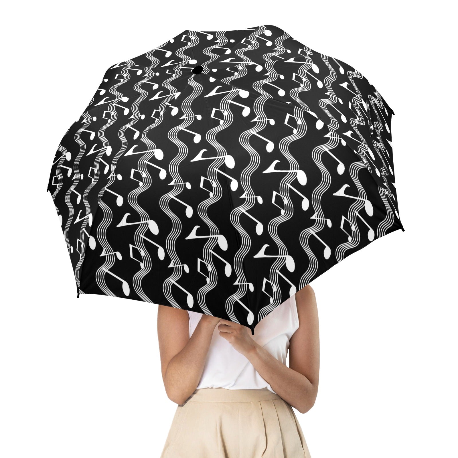 Music Wave Semi-Automatic Foldable Umbrella