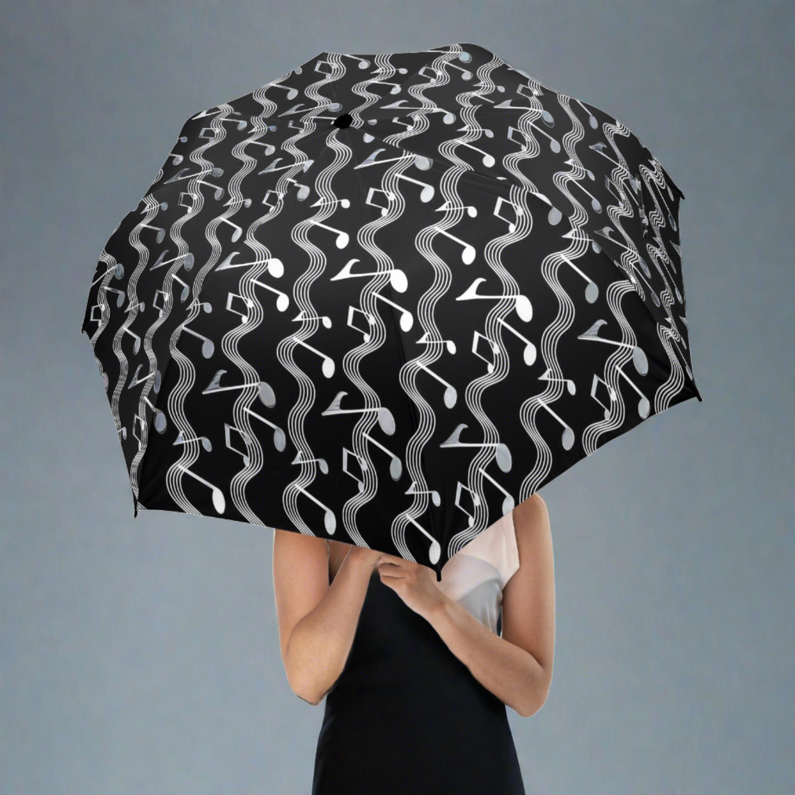 Music Wave Semi-Automatic Foldable Umbrella