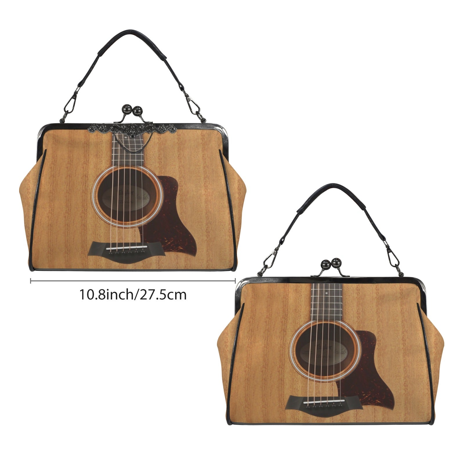 Guitar Kisslock Two-Way Handbag