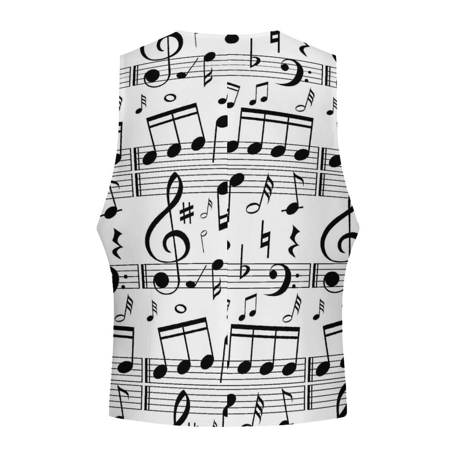 Men's Music Scores Print Suit Vest