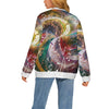 Artistic Music Print Button Up Women's Cardigan