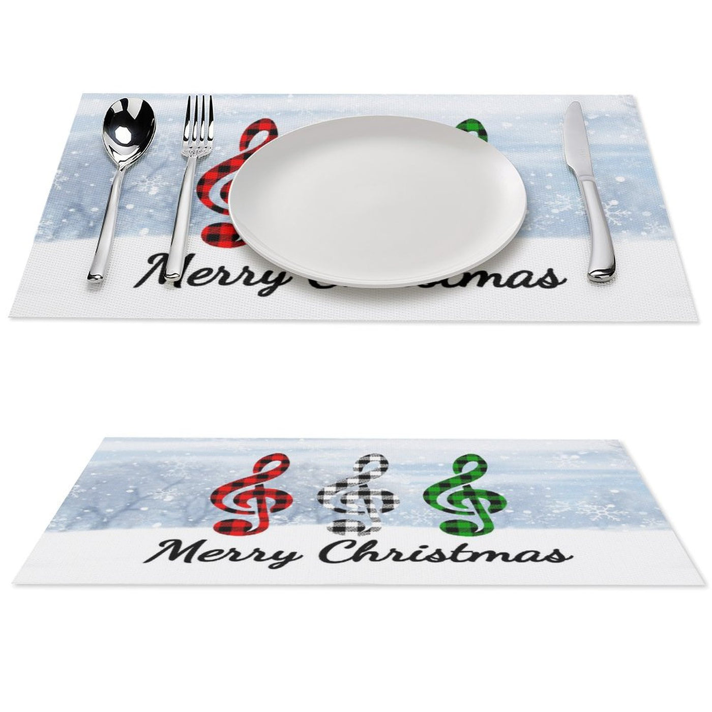 Music Treble Clef Christmas PVC Placemats