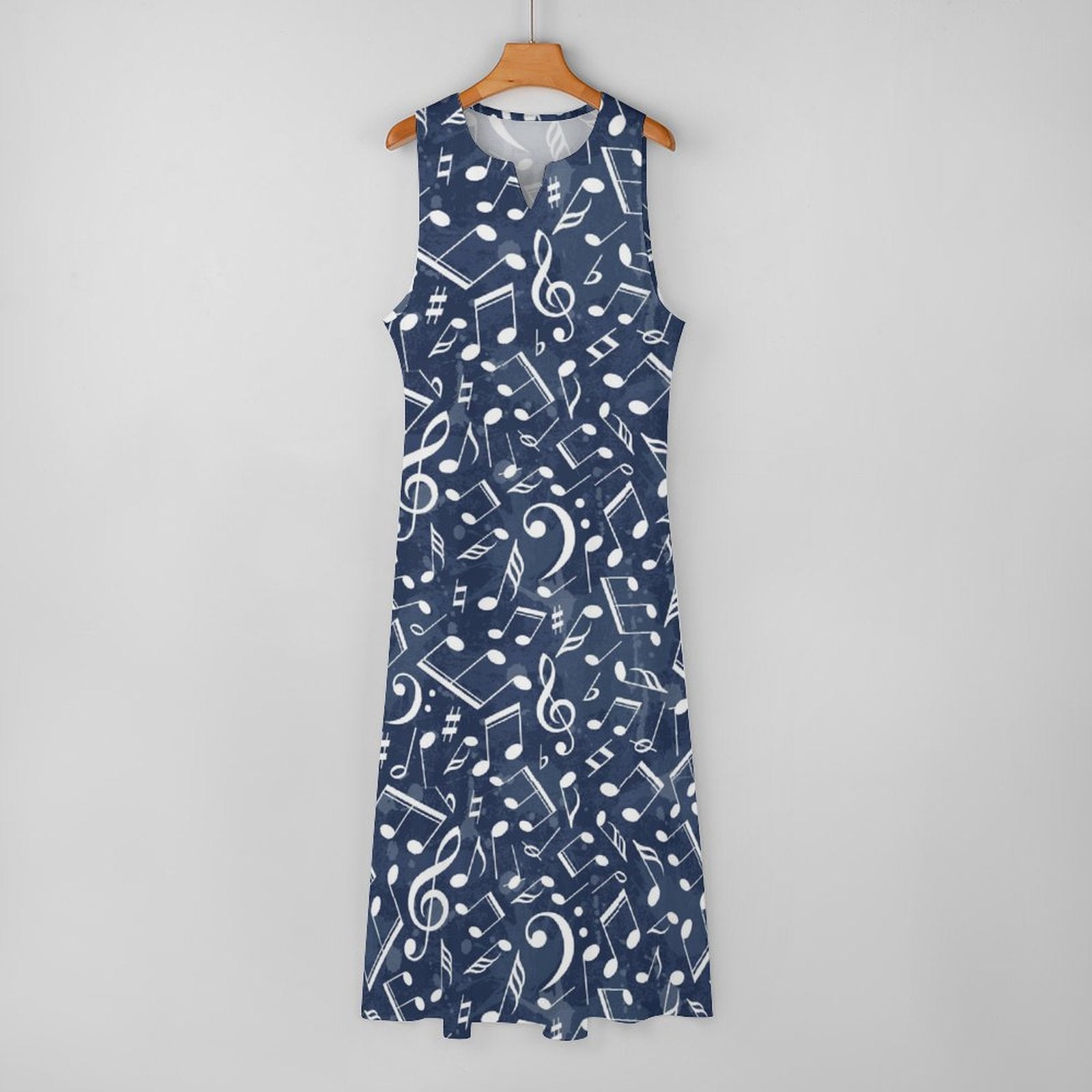Ocean Music Sleeveless Long Dress