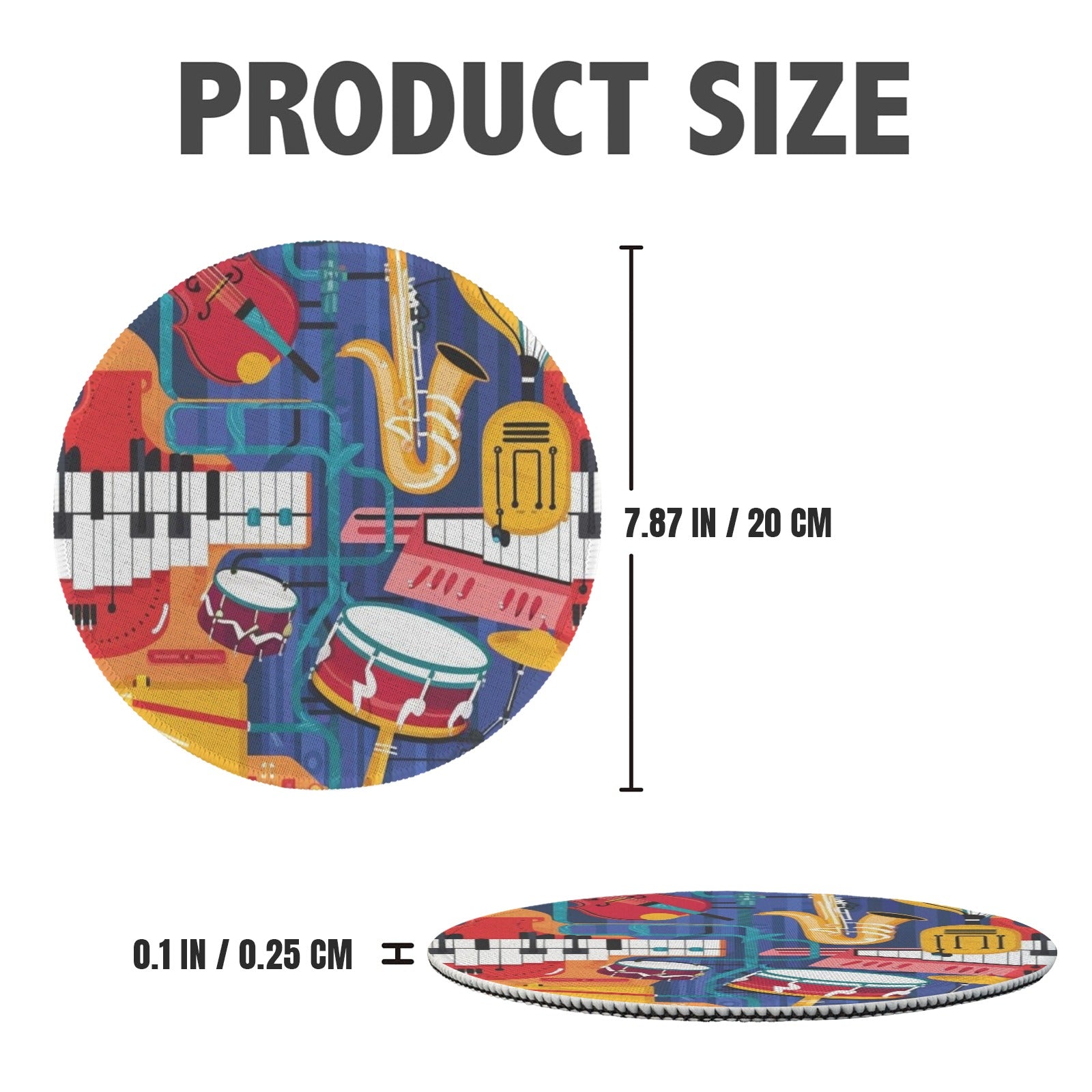 [USA Only] Music Instruments Round Placemat