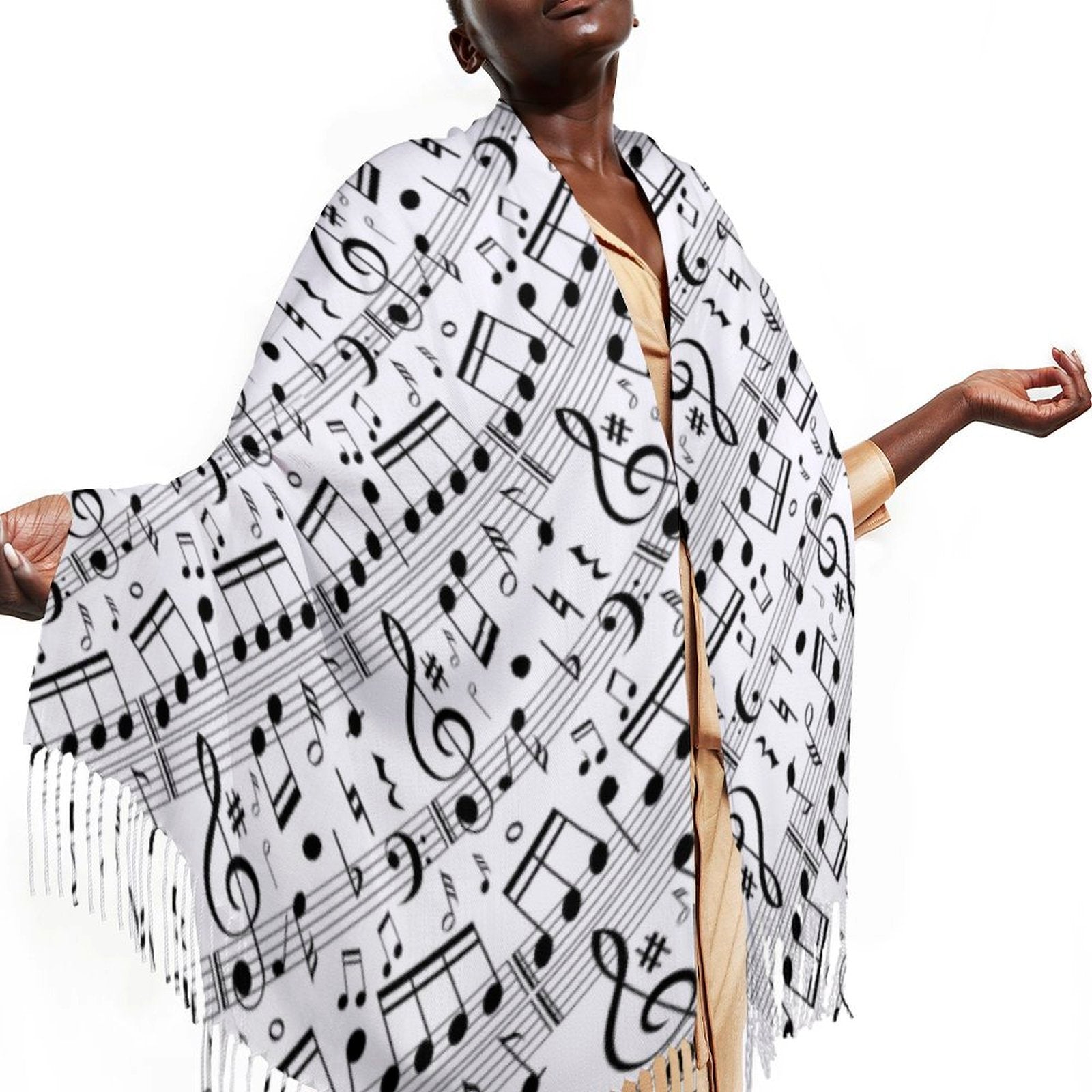 Music Scores Tassel Scarf