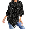 Classic Music Print Fringed Cape