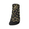 Gold Music Notes Women's Ankle Socks