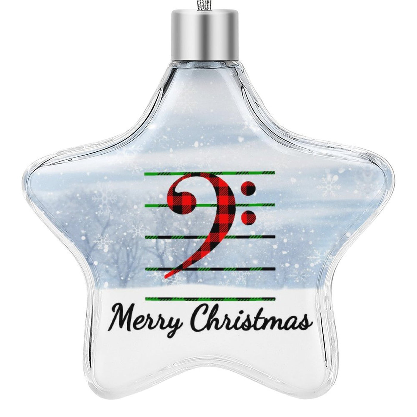 Bass Clef Christmas Hanging Star