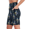 Music Pattern Pocket Yoga Shorts