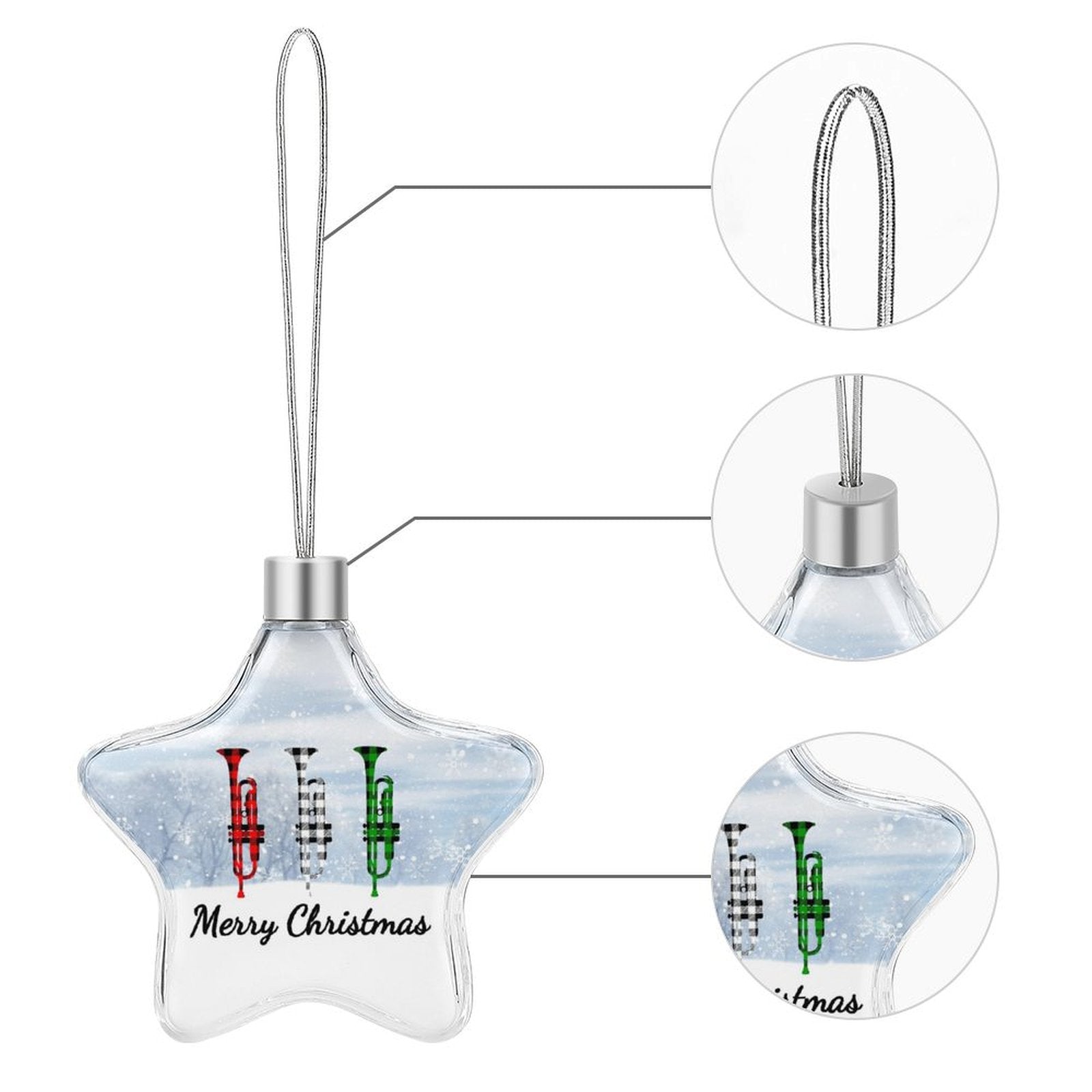 Trumpet Christmas Hanging Star