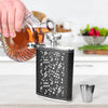 Music Notes 8 oz Black Hip Flask