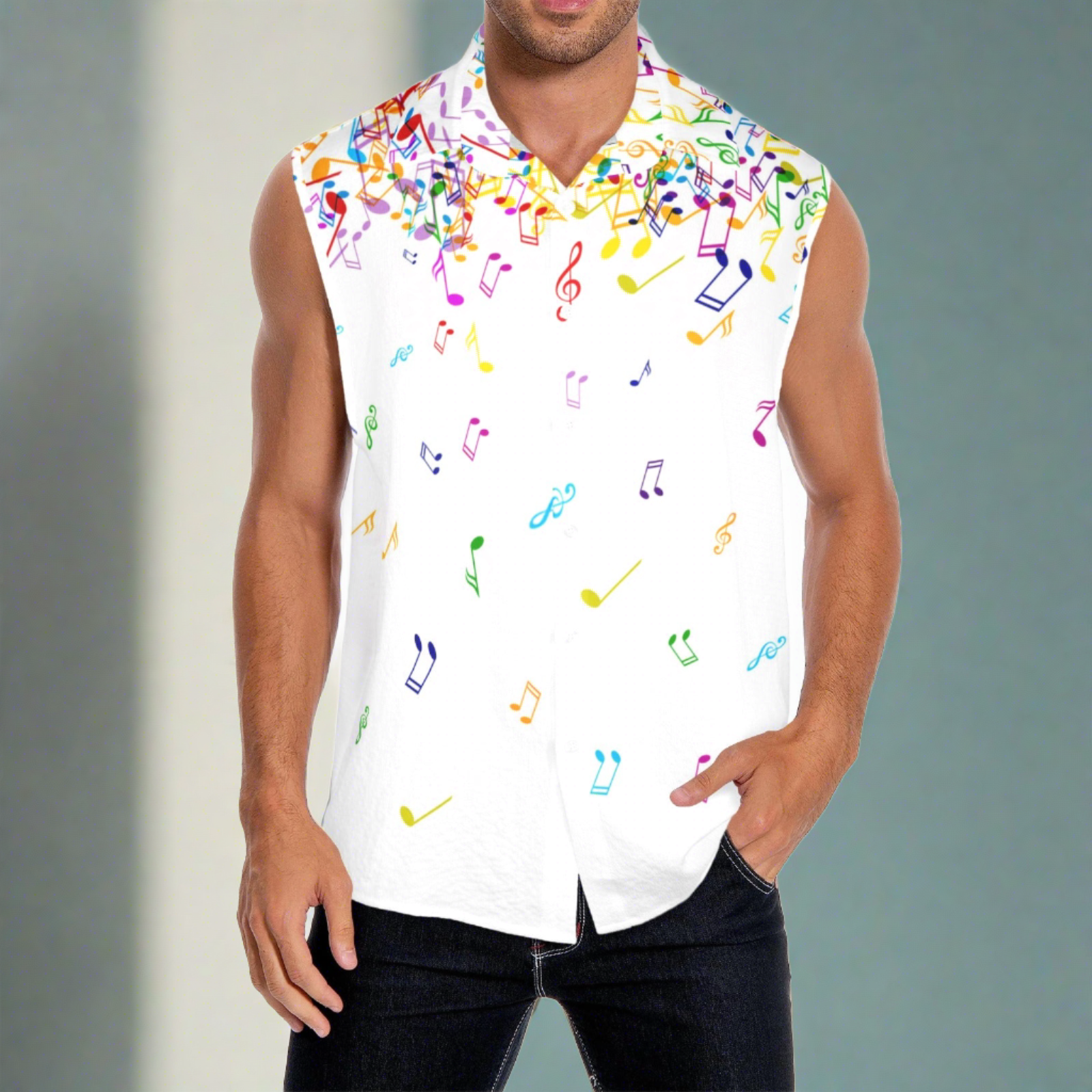 Music Rain Men's Sleeveless Shirt