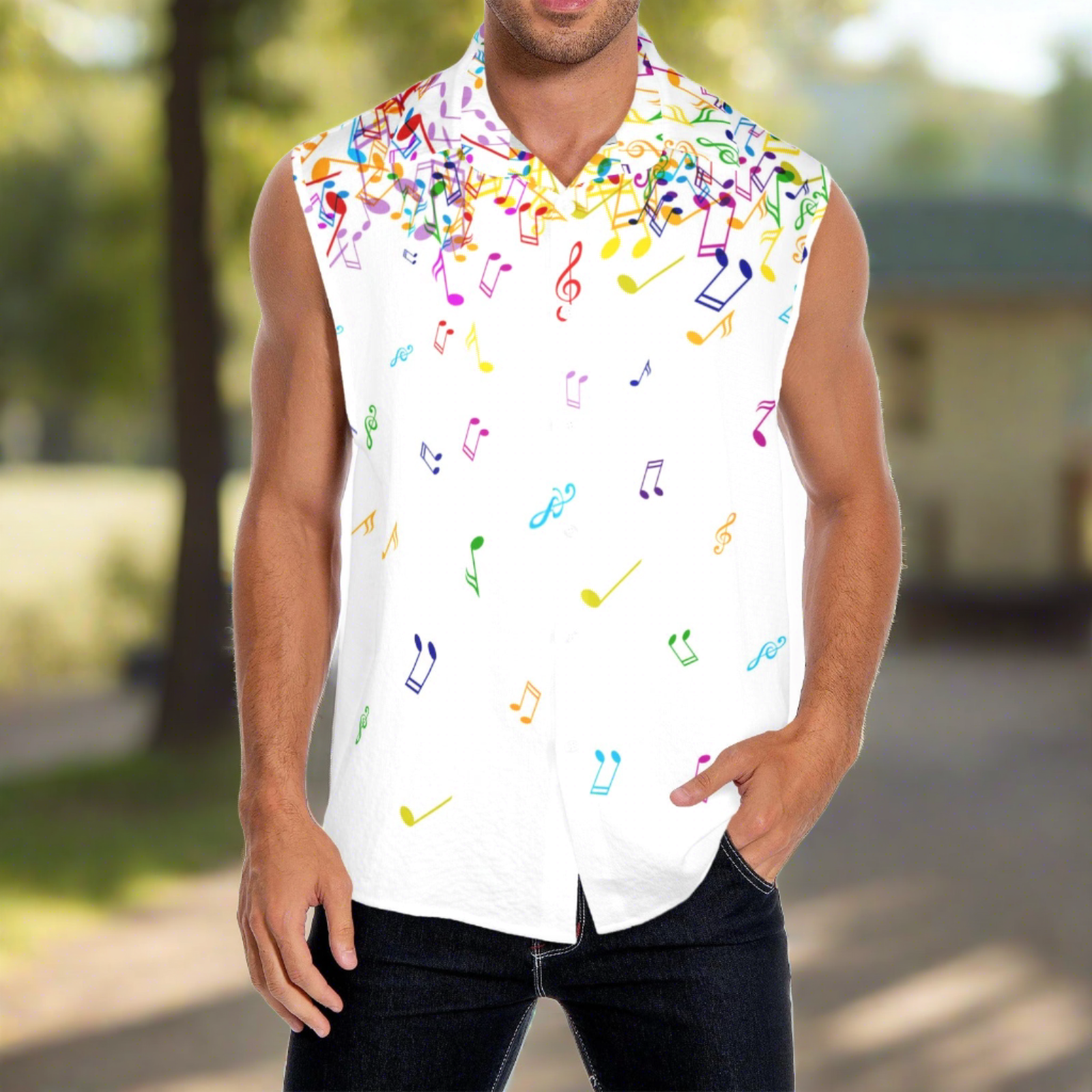 Music Rain Men's Sleeveless Shirt