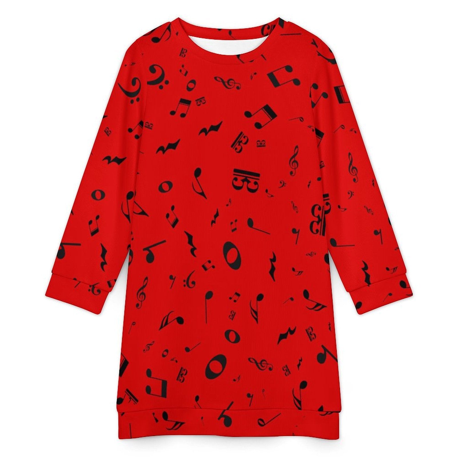 Red & Black Music Sweater Dress