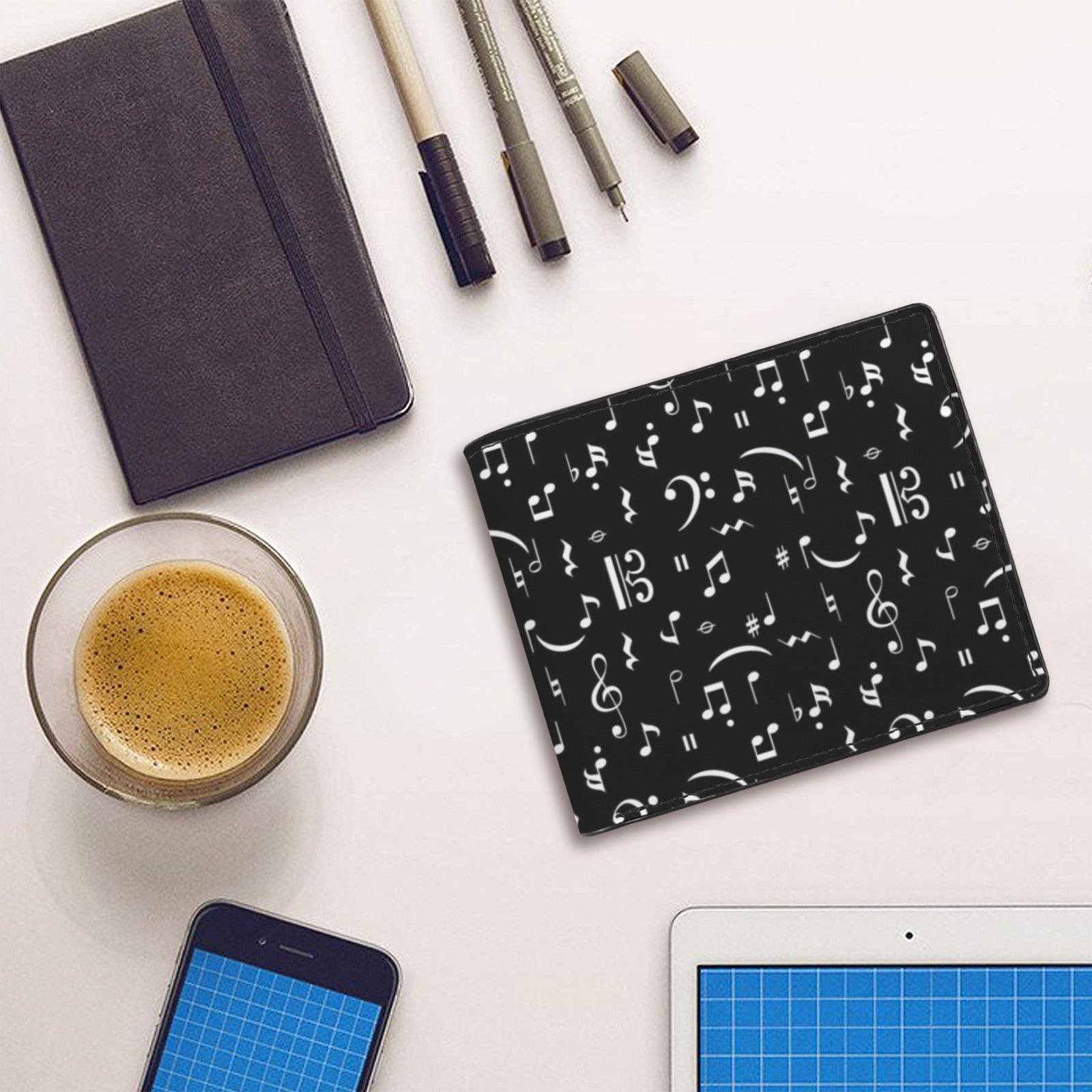 Music Dark Men's Bifold Wallet