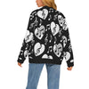 Music Heart Print Button Up Women's Cardigan