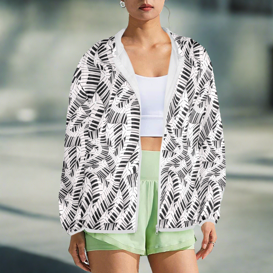Curvy Piano Keys Women's Windbreaker
