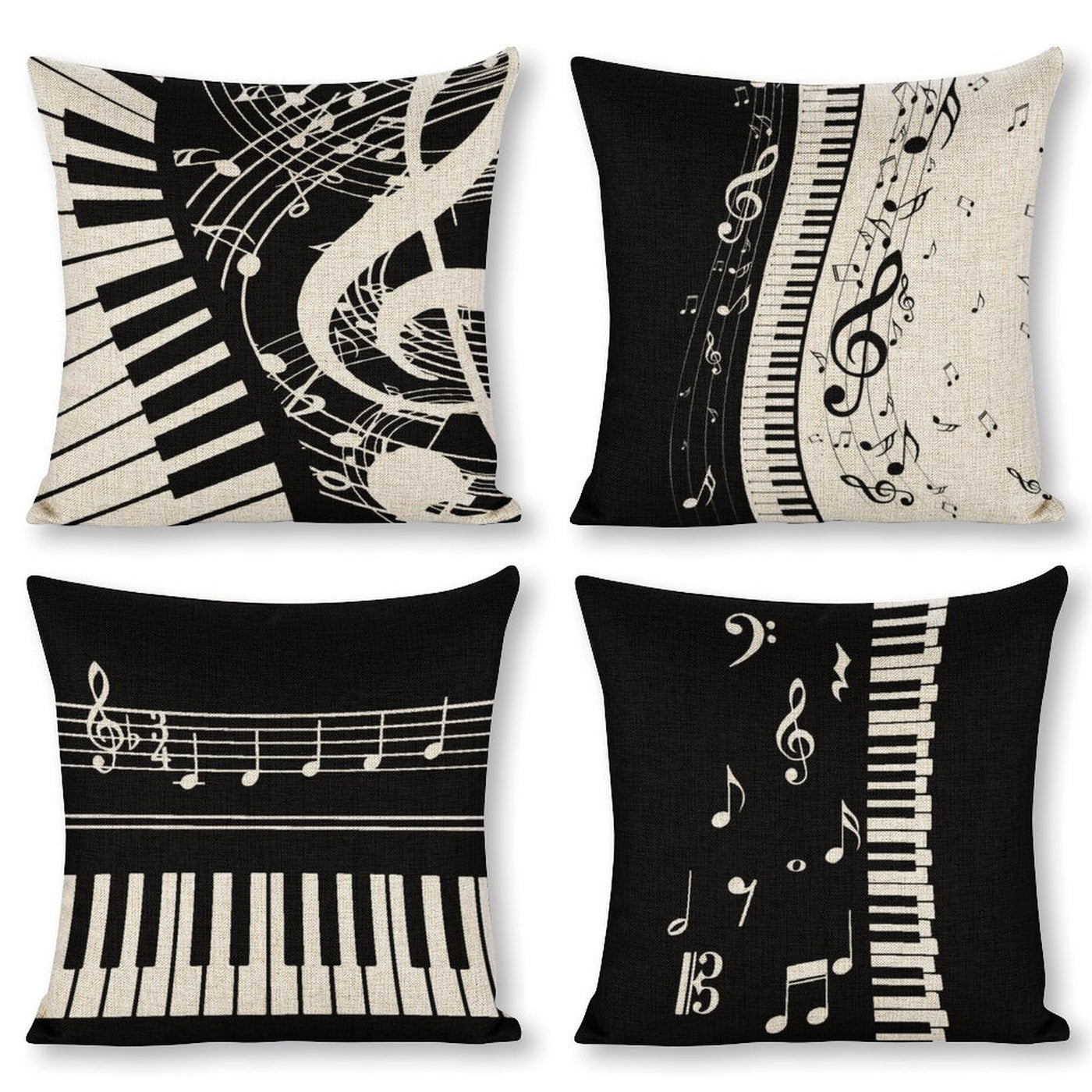 Piano Player Linen Pillowcase (Set of 4)
