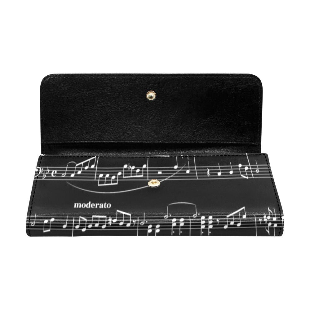 Black Music Scores Women's Trifold Wallet