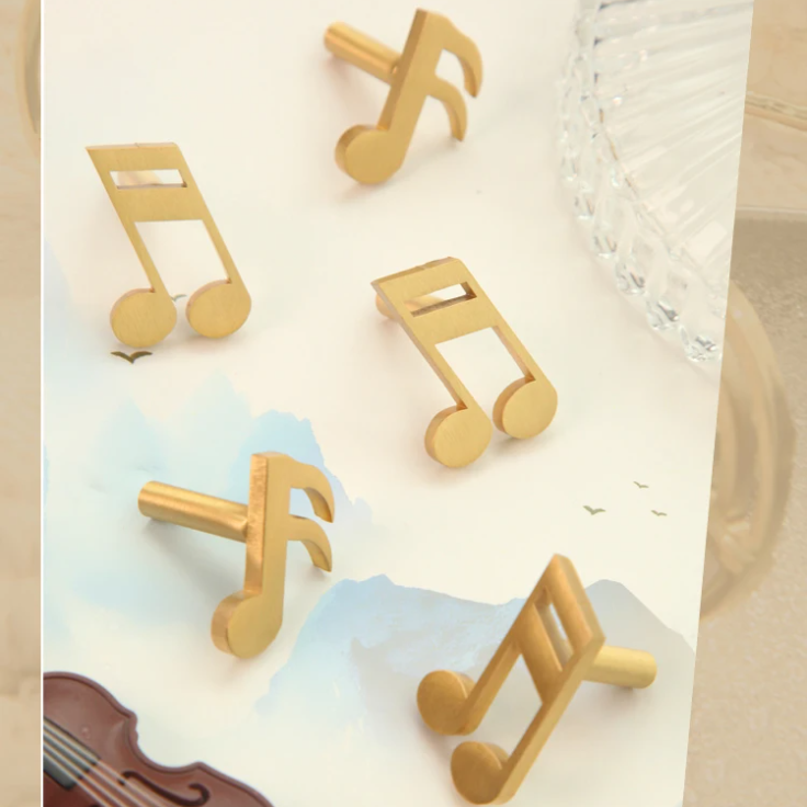 Music Note Brass Furniture Handle Knob