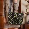 Music Notes Chic Leather Tote Bag