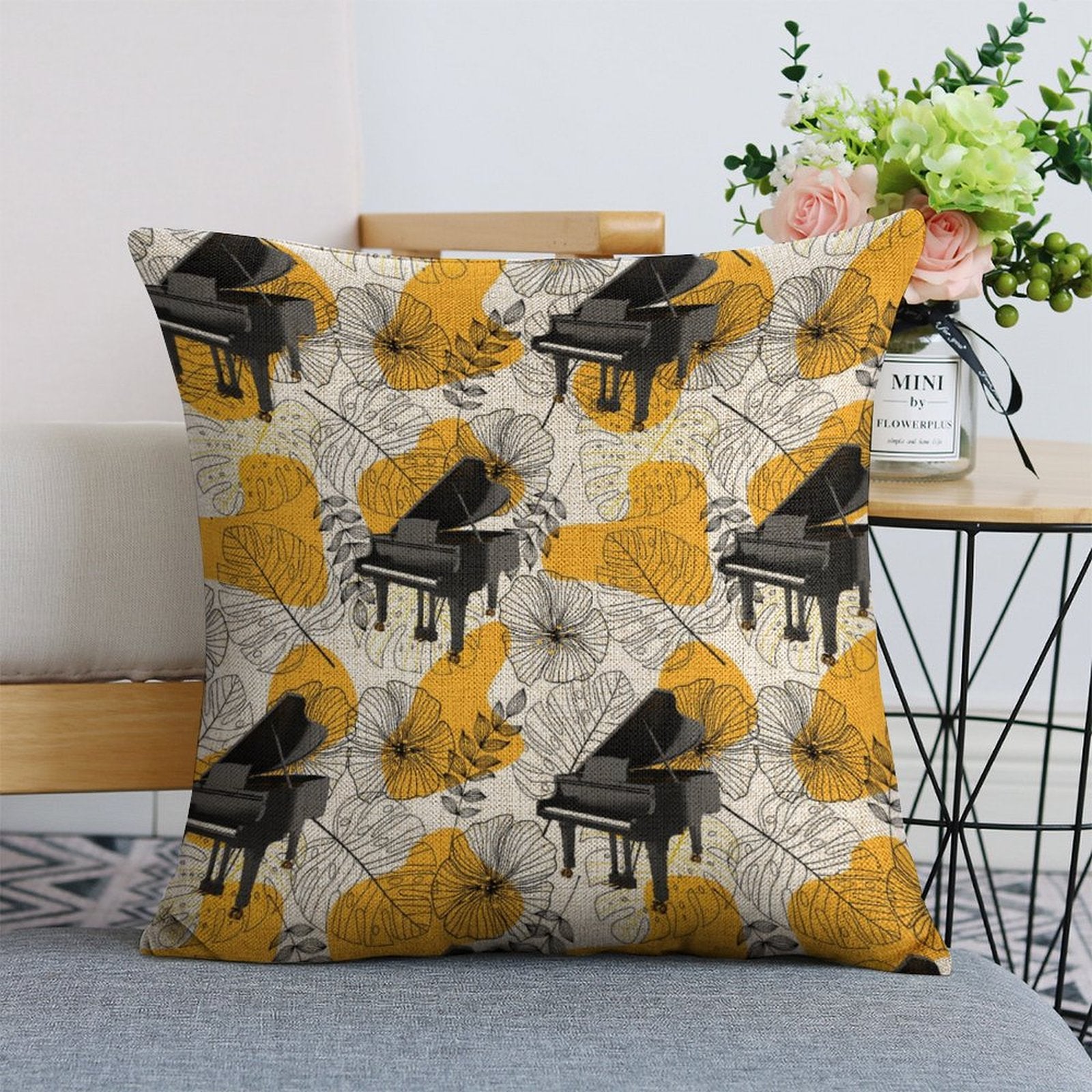 Love Piano Linen Pillowcase (Set of 4)