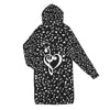 Music Clef Heart Women's Long Hooded Jacket