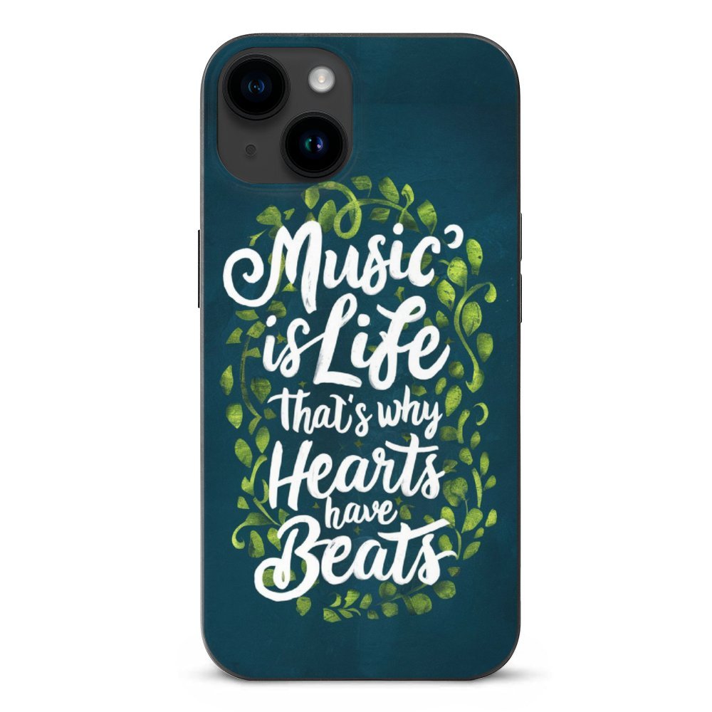 Music is Life Quote Green iPhone Phone Case