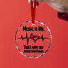 "Music Is Life" Heartbeats Crystal Hanging Ornament