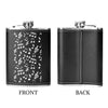 Music Notes 8 oz Black Hip Flask