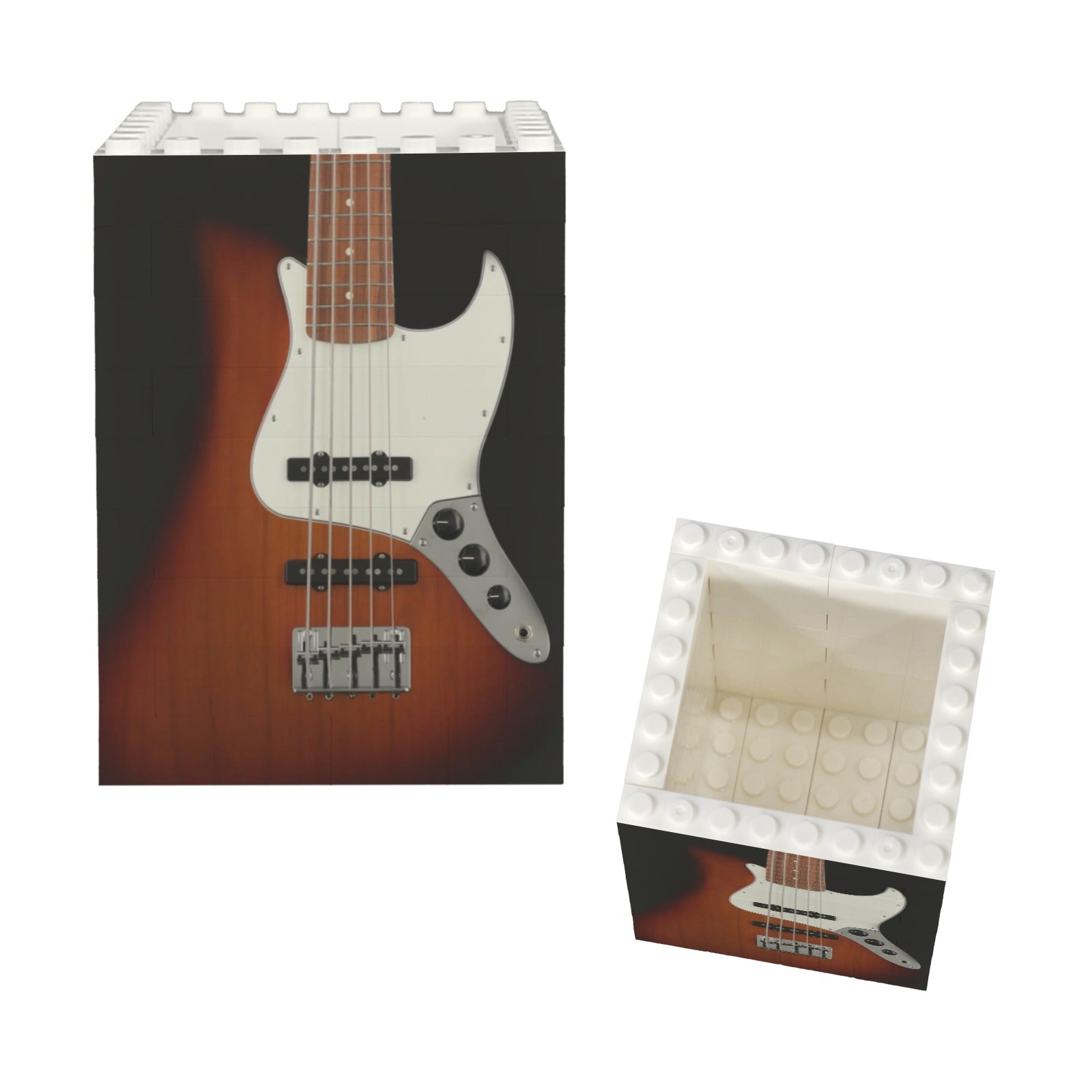 Bass Guitar Building Bricks Pencil Holder