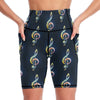 Music Pattern Pocket Yoga Shorts