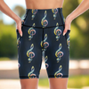 Music Pattern Pocket Yoga Shorts