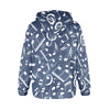 Music Navy Women's Flannel Hoodie