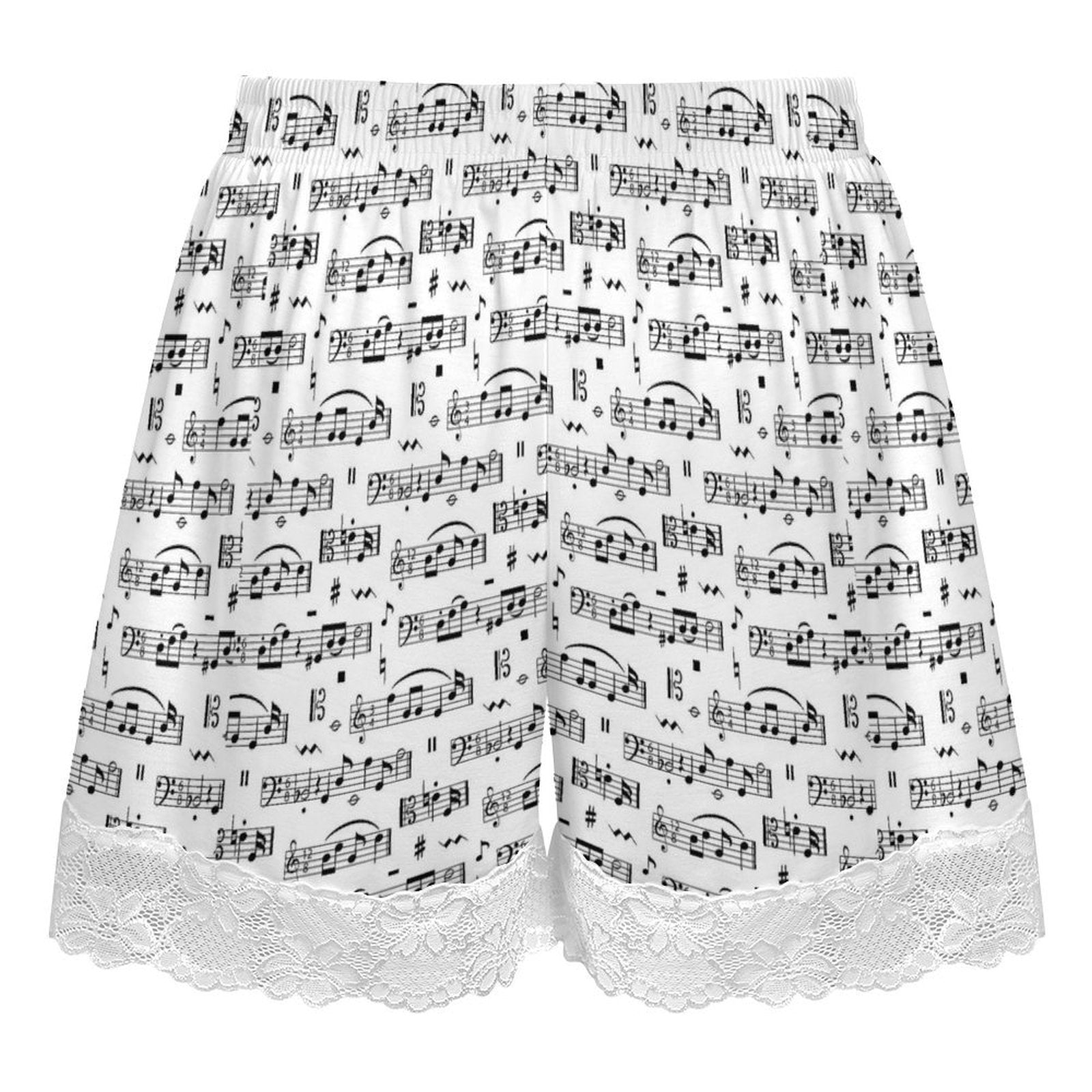 Music Scores Women’s Lace Trim Pajama Shorts