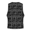 Men's Black & White Music Print Suit Vest