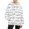 Music Print Women's Flannel Hoodie