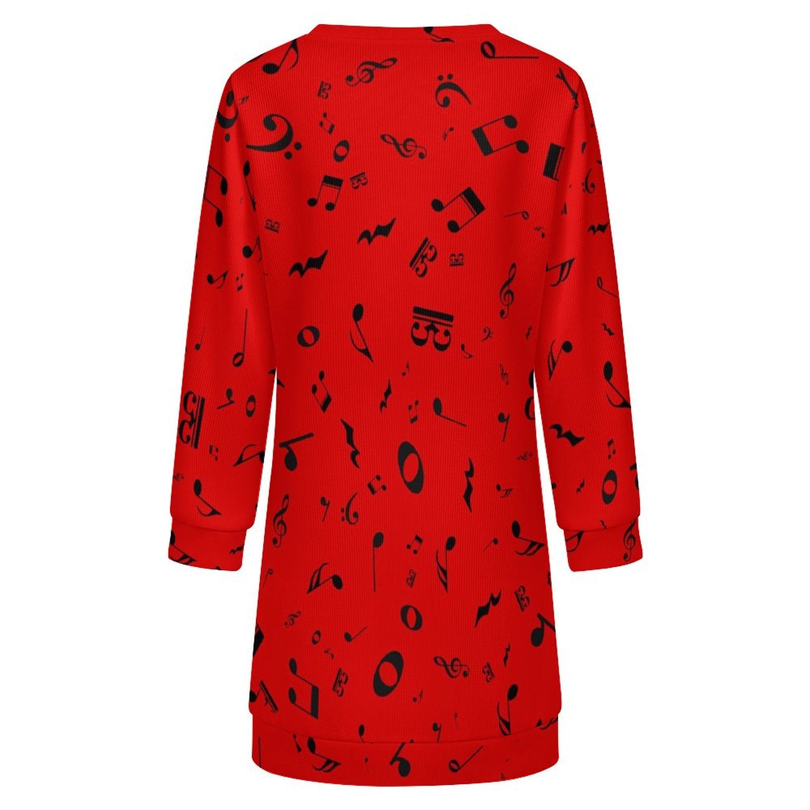 Red & Black Music Sweater Dress