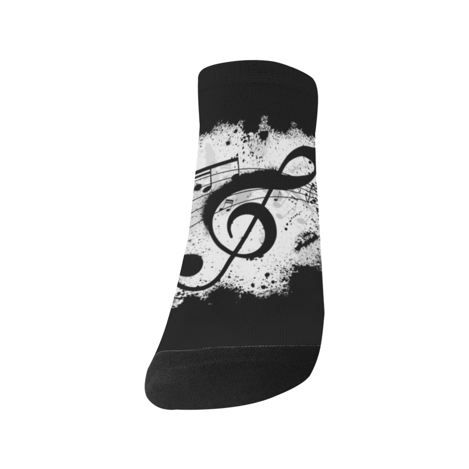 Treble Clef Black Men's Ankle Socks
