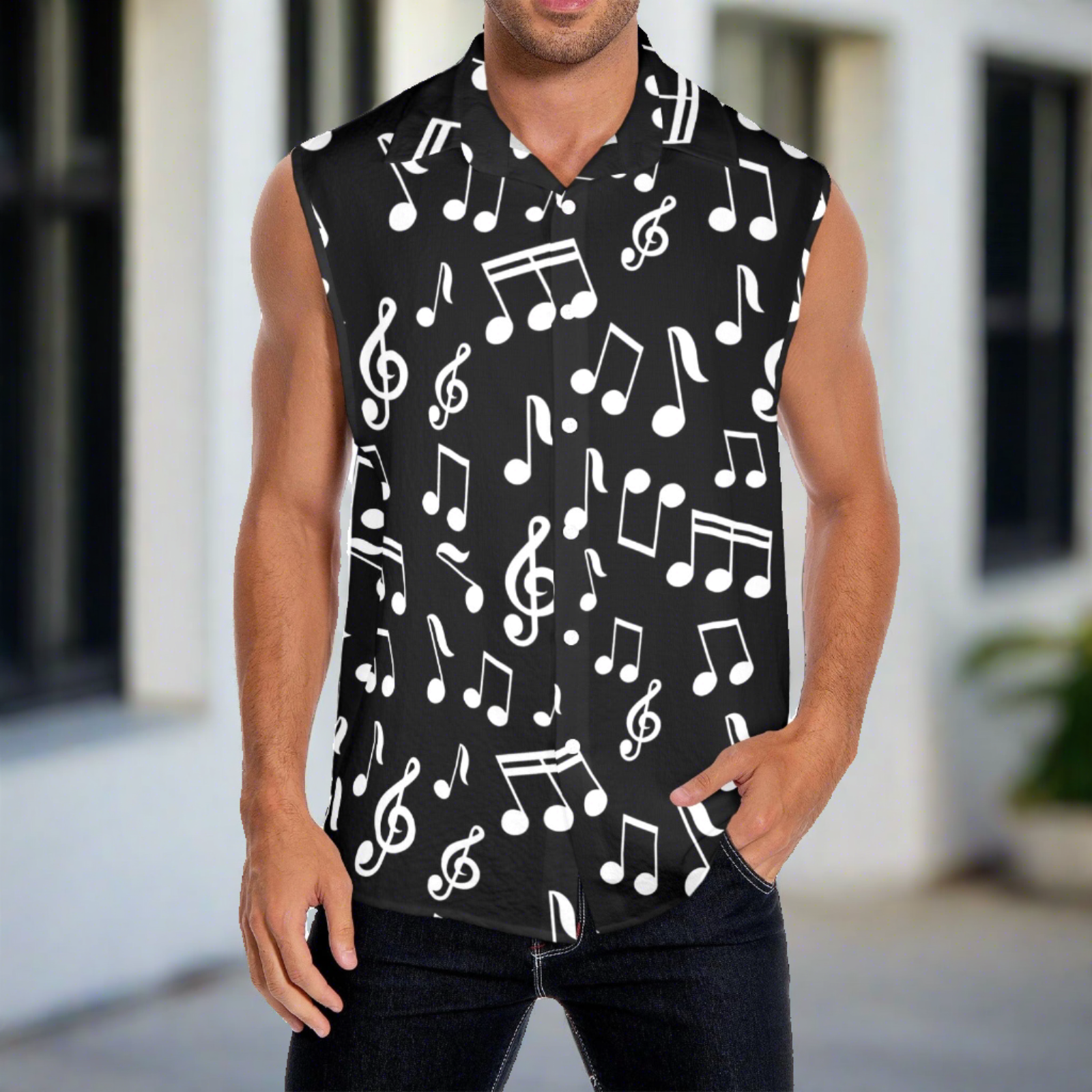 Music Dark Men's Sleeveless Shirt