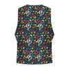 Men's Vibrant Music Print Suit Vest