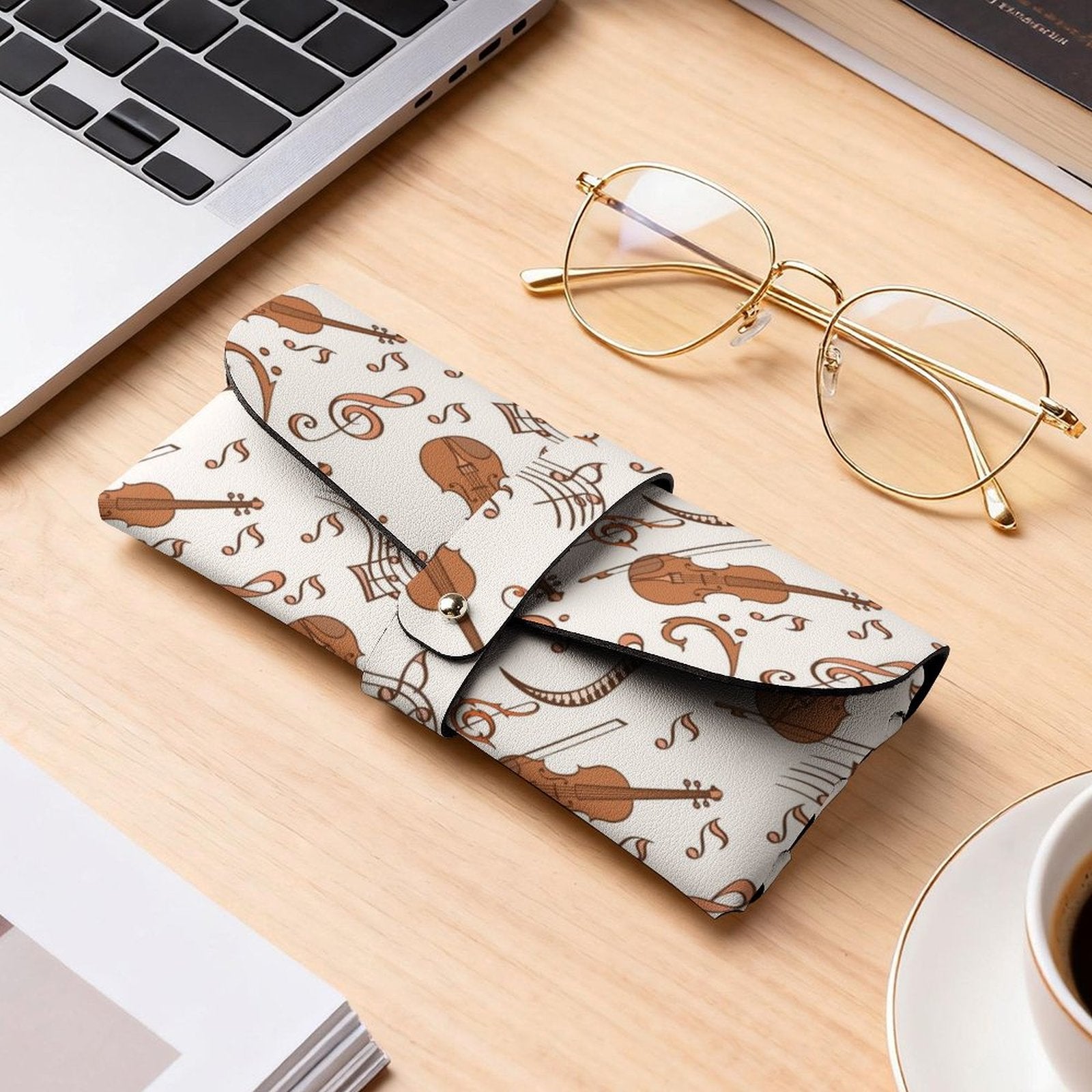 Violin PU Leather Glasses Case