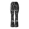 Music Piano Keys Black Crossover High Waist Flare Leggings
