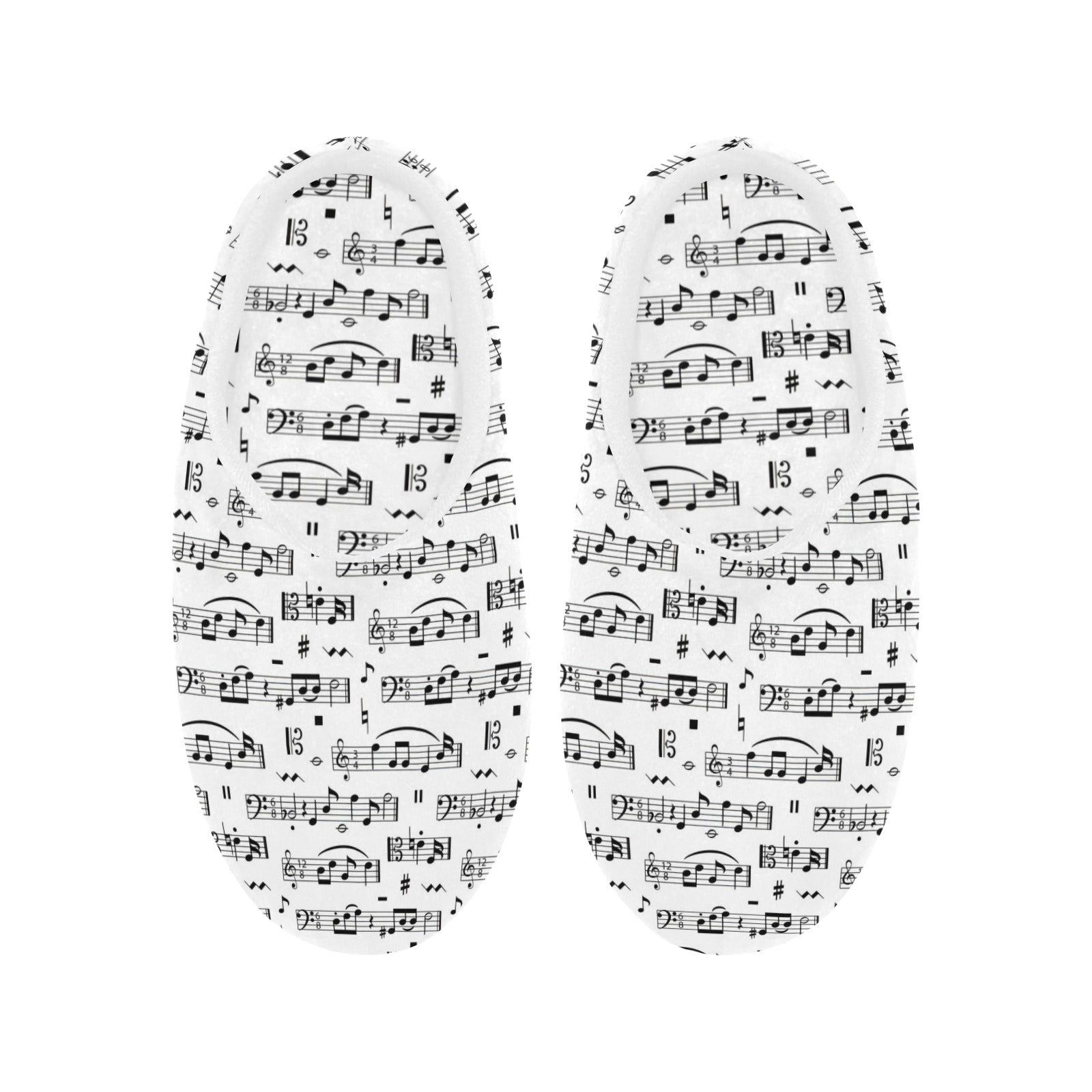 Music Print Men's Non-Slip Cotton Slippers