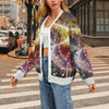 Artistic Music Print Button Up Women's Cardigan