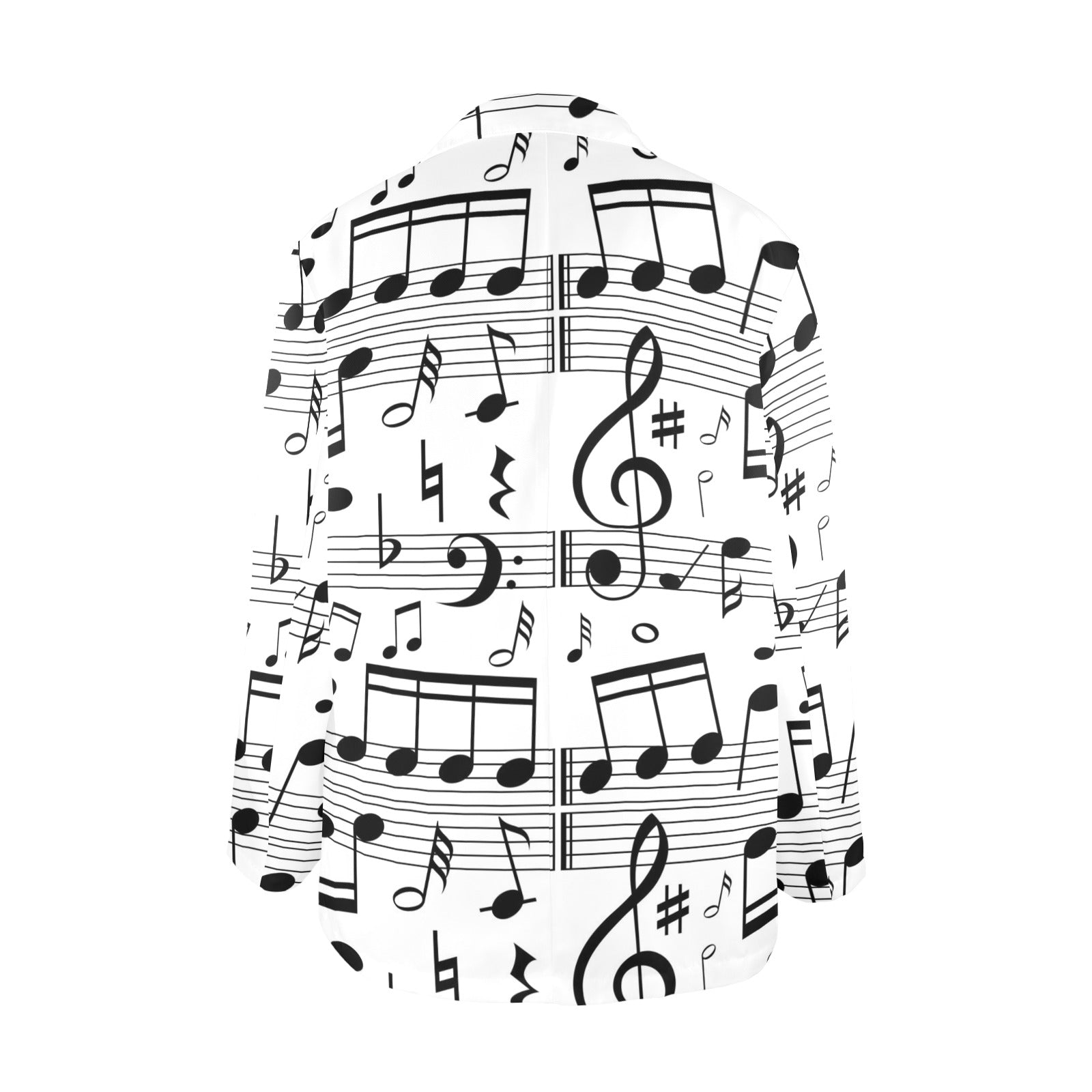 Music Notes White Women's Blazer