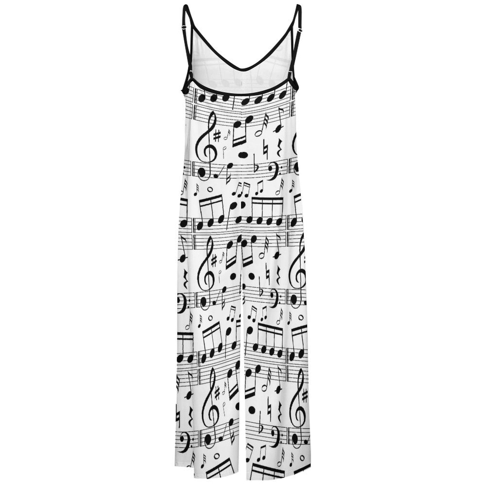 Music Notes Thin Suspender Jumpsuit