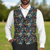 Men's Vibrant Music Print Suit Vest